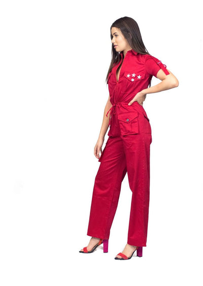 Little Wing Red Jumpsuit
